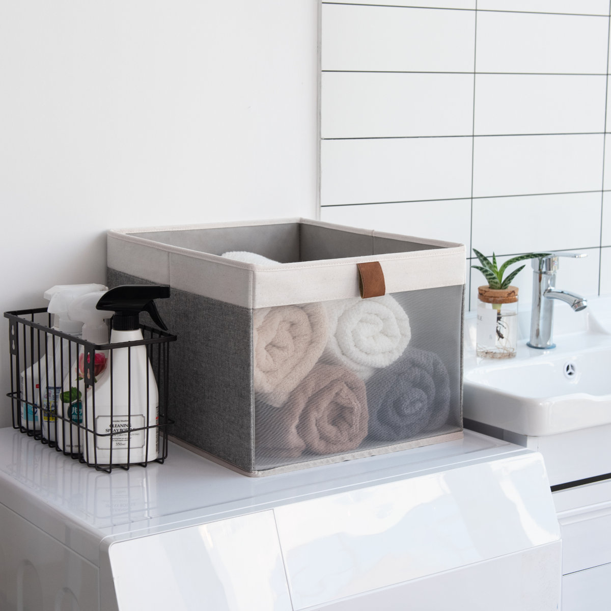 Rebrilliant Fabric Storage Bin set, Closet Decorative Baskets (Set of 3)